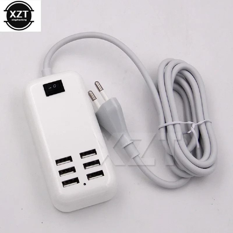 1 PC USB 2.0 Slot ชาร์จขยายซ็อกเก็ต 6 พอร์ต USB Hub ชาร์จมือถือ 5V2A 10W Universal Multi Port USB สถ