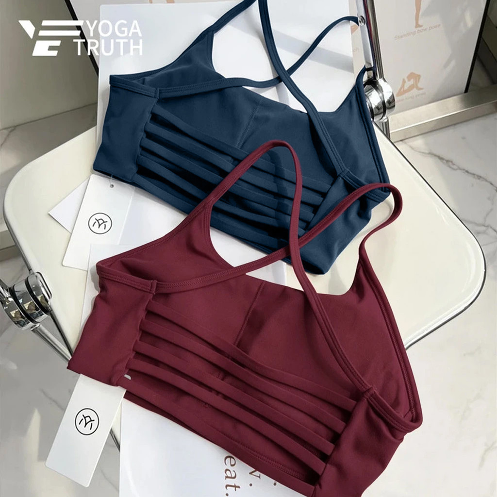 YOGATRUTHSports Bra ผู้หญิงเซ็กซี่ Cross Beauty Back Gathering Bra โยคะพิลาทิส