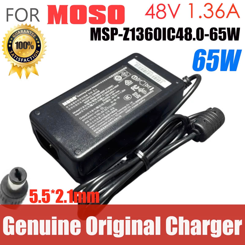 Original MOSO 48V 1.36A 65W AC Adapter Charger สําหรับ Hikvision Video Recorder POE แหล่งจ่ายไฟ MSP-