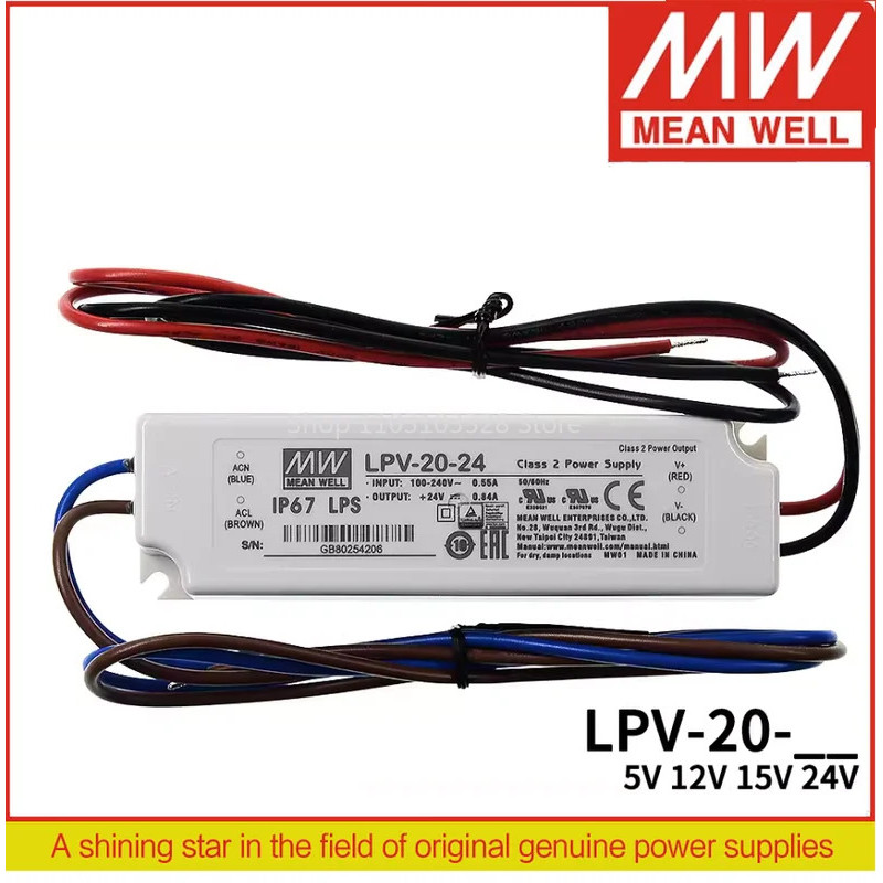 Meanwell แหล่งจ่ายไฟ LED แหล่งจ่ายไฟ LED LPV-20-5 5V LPV-20-12 12V LPV-20-15 15V LPV-20-24 24V 20W