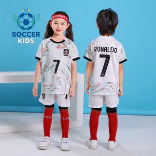 ชุดเสื้อเด็กแห้งเร็วสไตล์สโมสรฟุตบอลระบายอากาศสําหรับเด็กชายและเด็กหญิง