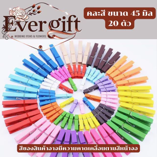 คลิปไม้หนีบ สีธรรมชาติ คละสี ใช้สำหรับงาน DIY ต่าง หลากหลายขนาด