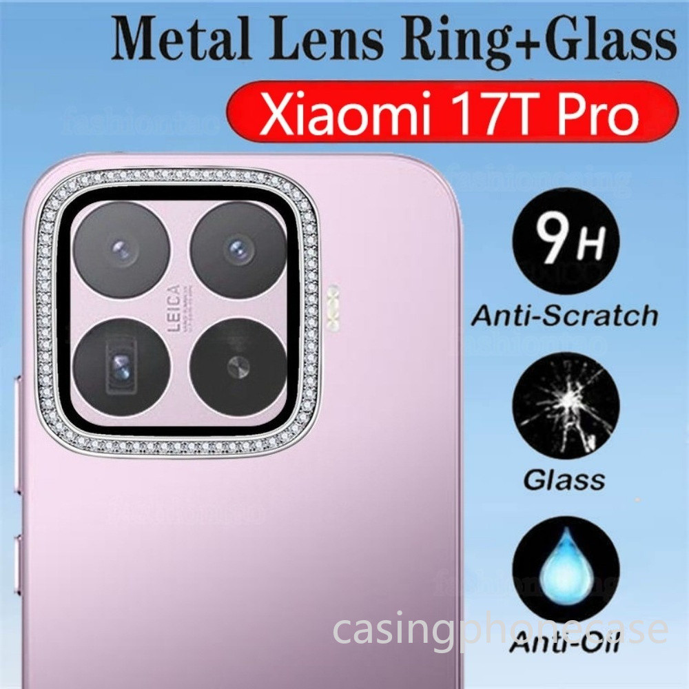 เหมาะสําหรับ Xiaomi 17T 17TPro T Pro 4G 5G 2026 เลนส์กล้องเพชรเมทัลลิกแก้วป้องกันฟิล์ม