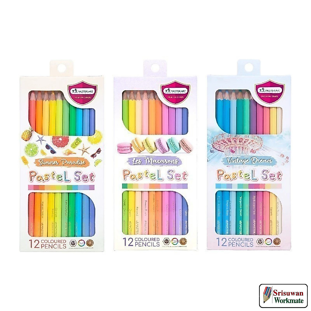 ใหม่!! สีไม้ พาสเทล สีไม้ MASTERART พาสเทล ออกใหม่ มาพร้อมกับโทนสีใหม่ที่นุ่มนวล สดใส ดินสอสี master art