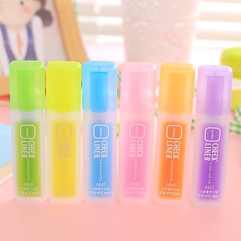 🖌ปากกาไฮไลต์2หัวในแท่งเดียว(แพ็ค6แท่ง) ปากกาเน้นข้อความ ปากกาพาสเทล ปากกาสีสดใส เครื่องเขียนจดบันทึก💛💚
