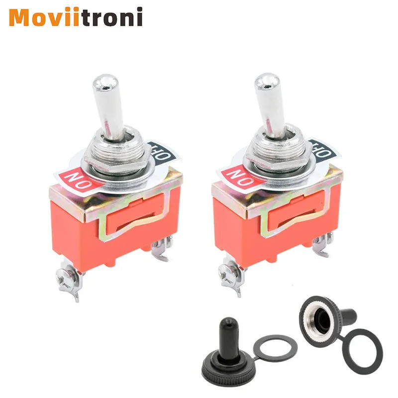2pcs SPST DPDT 250V 15A Toggle Switch 2 3 ตําแหน่งสลักเปิด-ปิด-เปิด E-TEN1322 1021 1122 1221 1321 หม