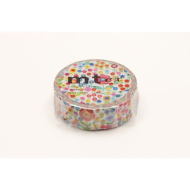 mt masking tape R mini flower garden (MTEX1P101R) /เทปตกแต่งวาชิ รุ่น R ลาย mini flower garden ประเทศญี่ปุ่น