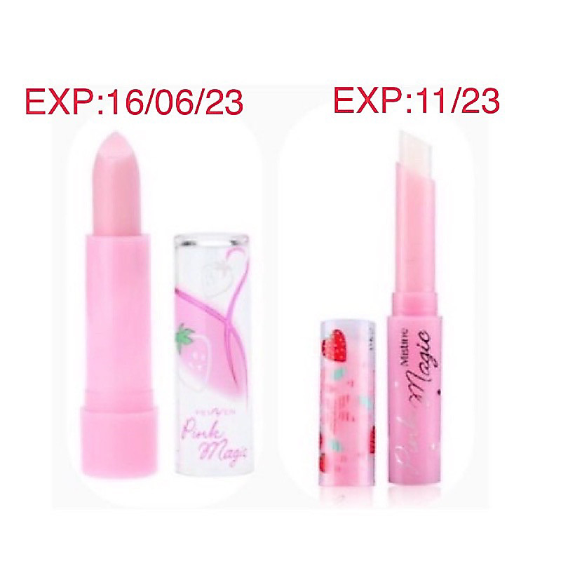🔥โล๊ะ🔥ลิปมิสทิน พิงค์ แมจิก ลิปพลัส วิตามินอี สตอเบอรี่ 1.7g /Mistine Pink Magic ลิปมันเปลี่ยนสี🔥พร้อมส่ง🔥ของแท้100%