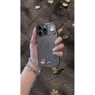 หมีน้อยสีน้ำตาล For iPhone เคสไอโฟน 11 12 เปลือกที่เรียบง่าย 13 14 15 16 17 PLUS B4PRO MAX X XS MAX XR 7/8PLUS