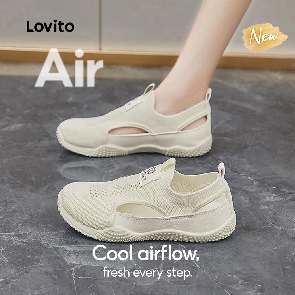 (New Arrival) Lovito สนีกเกอร์ผู้หญิงสบายๆ ระบายอากาศได้ LFAS3024