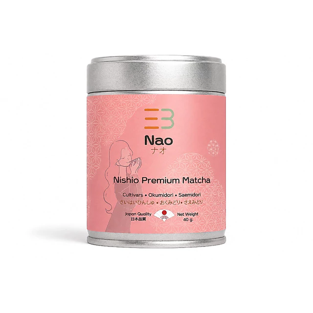 Nao Matcha นาโอะ มัทฉะแท้ 100% เกรดพรีเมียมจากนิชิโอะ ญี่ปุ่น หอมนัว Nutty ไม่ขม ไม่ฝาด ขนาด 40g