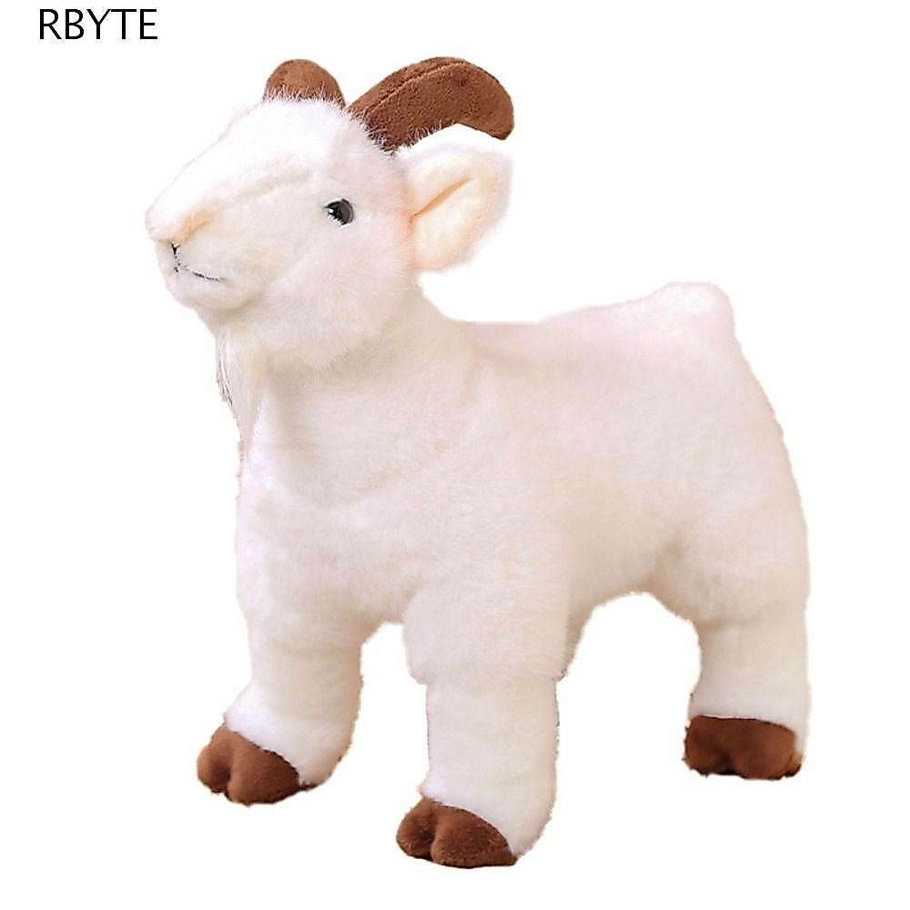 RBYTE เด็กแพะตุ๊กตาตุ๊กตา, PP ผ้าฝ้าย 18/30 ซม. Horned แกะ Plush ของเล่น, สัตว์ Soft Plushie ตุ๊กตาปุยยัดไส้นุ่มเด็กแพะพวงกุญแจตกแต่งห้อง