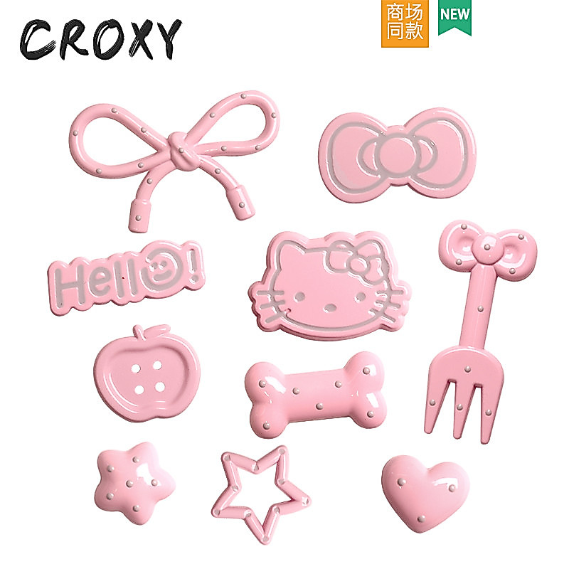 หมุดรองเท้าแมวสีเทาสีชมพู - อุปกรณ์รองเท้าแตะ DIY Clog, การตกแต่งสัตว์เลี้ยงการ์ตูนสําหรับรองเท้า, เครื่องประดับ Feline น่ารักสําหรับเด็กผู้หญิง