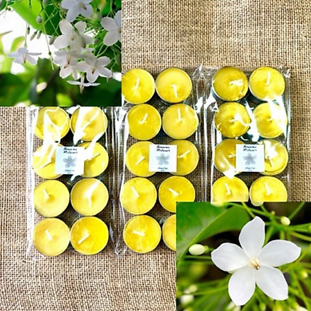 เทียนทีไลท์กลิ่นดอกโมก กลิ่นจริง จุดได้นาน 4 ชั่วโมง Moke Flower Candles ส่งไว