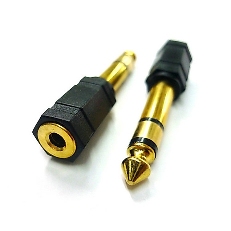 หัวแปลงช่องเสียบหูฟัง6.5mm to 3.5mm  ปลอกดำ Gold-Plated
