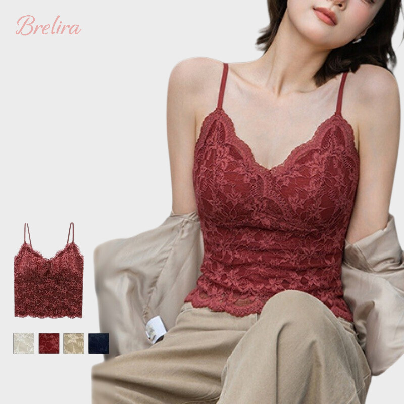 『Brelira』เซ็กซี่ ลูกไม้ corset ไร้สาย สายเอี๊ยม อารมณ์สง่างามและมีสไตล์ ระบายอากาศได้ การปลูกฝังตนเอง เสื้อกั๊กลูกไม้คอวี