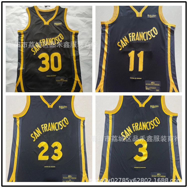 จัดส่งในวันเดียวกัน!!Warriors 30 Curry 11 Thompson Green No. เสื้อเจอร์ซีย์ 3 Paul City Edition