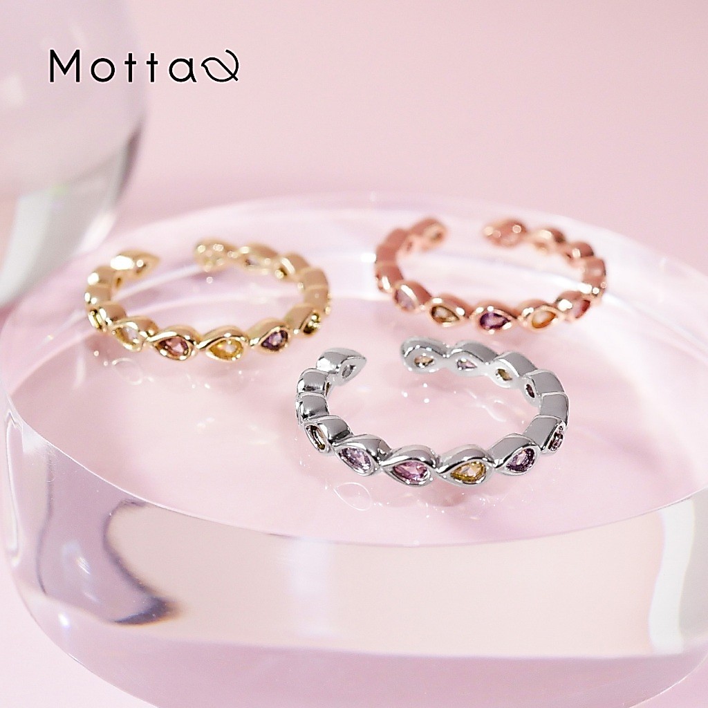 Motta Ring แหวนชุบทองคำขาว ประดับเพรชหลากสี