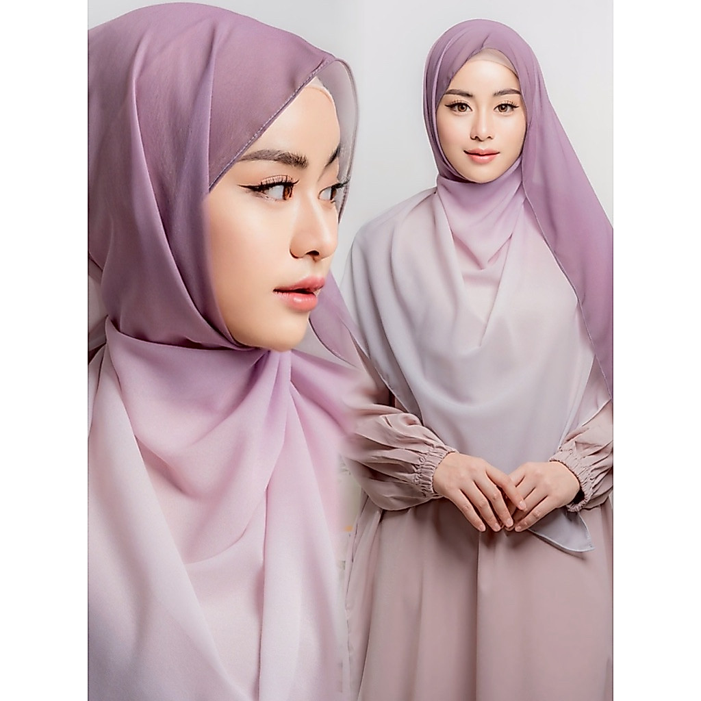 ombré shawl ผ้าพันชีฟองพิมพ์ไล่เฉดสี แบรนด์SMAYA