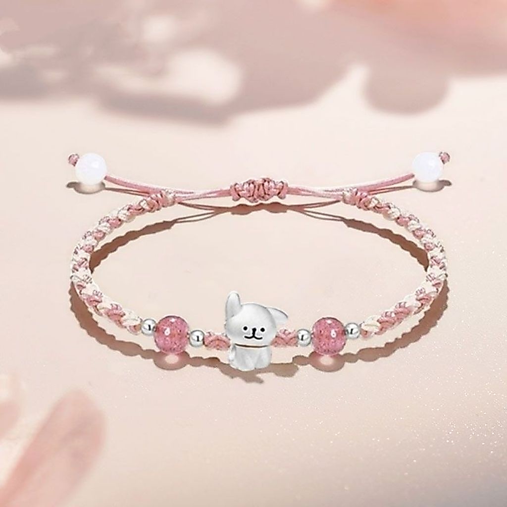 L352 สร้อยข้อมือจี้รูปน้องหมา ประดับลูกปัด งานน่ารัก พร้อมส่งจากไทย