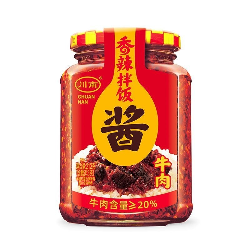 Chunnnan ซอสบิบิมบับรสเผ็ด 213g280g ซอสบิบิมบับสูตรพิเศษของเสฉวน ผักเย็น ผัด ขนมขบเคี้ยว ซอสเผ็ด