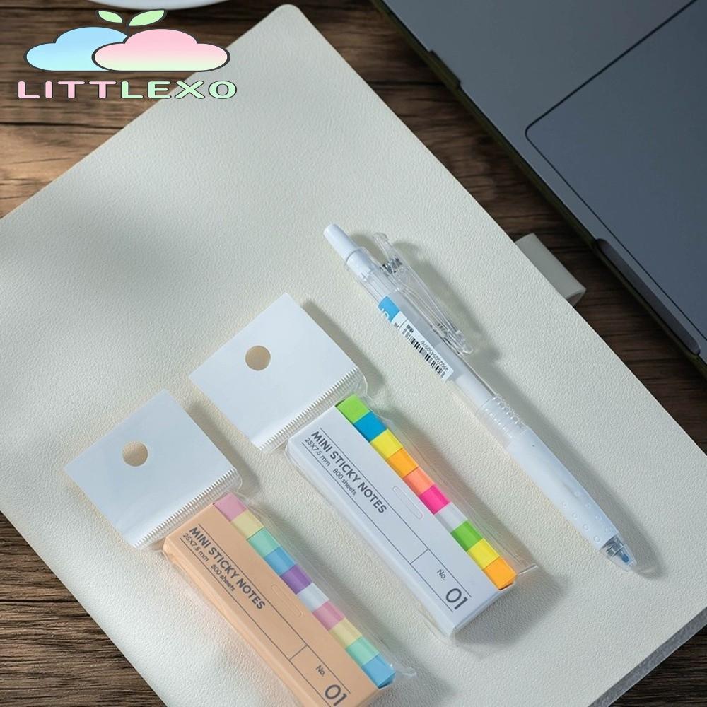 LITTLEX Sticky Notes, Self-Adhesive Page Marking Fluorescence Index Label, สีสัน 800 แผ่น Classify ไฟล์อ่าน Sticky Notes องค์กรเอกสาร