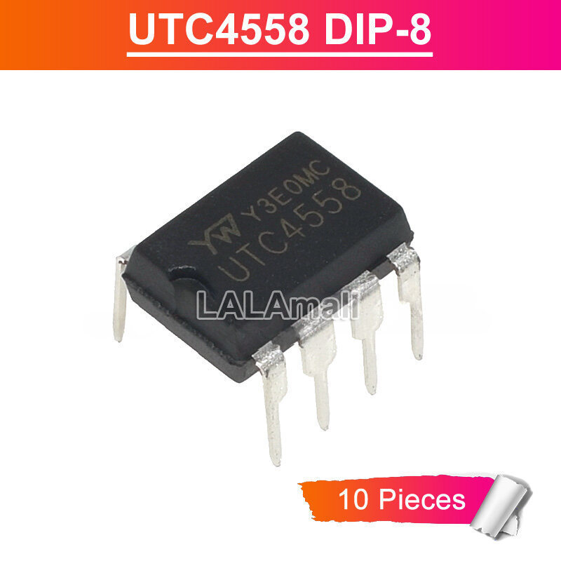 10pcs UTC4558 DIP8 UTC 4558 DIP-8 DIP Dual Operational เครื่องขยายเสียงชิป IC ใหม่