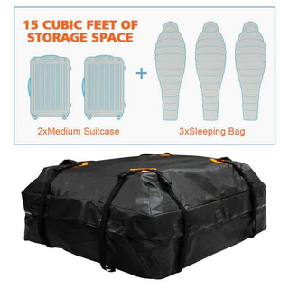 กระเป๋าหลังคา420D กันน้ำ รถ หลังคาบรรทุกสัมภาระ กระเป๋าเดินทาง Carrier Storage Bucket Travel 120*90*44CM Cargo bag