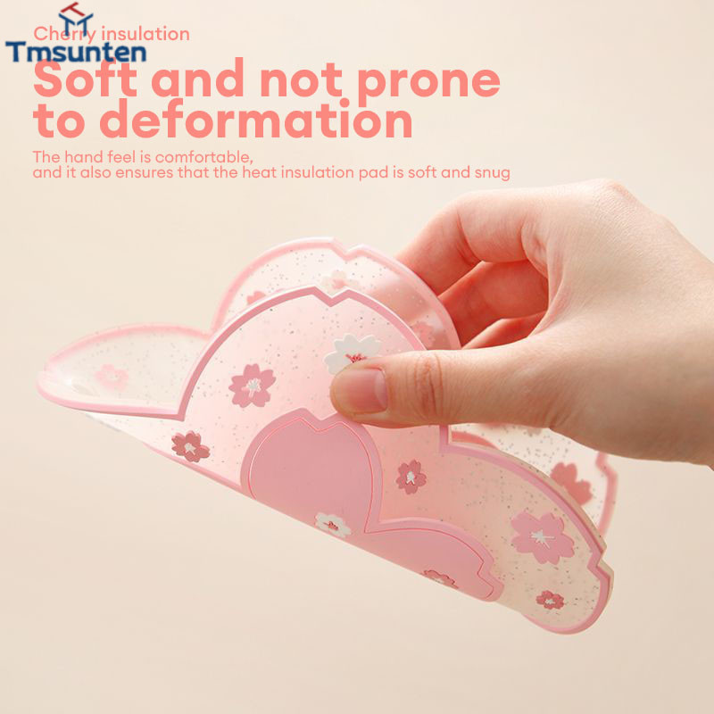 Tm แผ่นฉนวนกันความร้อน PVC ลายดอกซากุระ กันลื่น สําหรับรองแก้วกาแฟ ชาร้อน โต๊ะอาหาร - รูปที่ 4