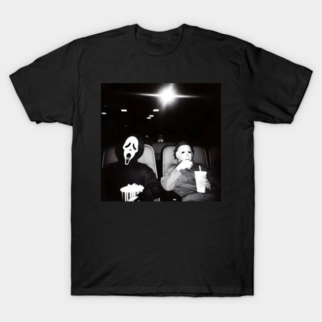 เสื้อยืด Vintage Retro 90s Halloween Ghostface And Michael Meyers, Vintage Scary Movies, Horror