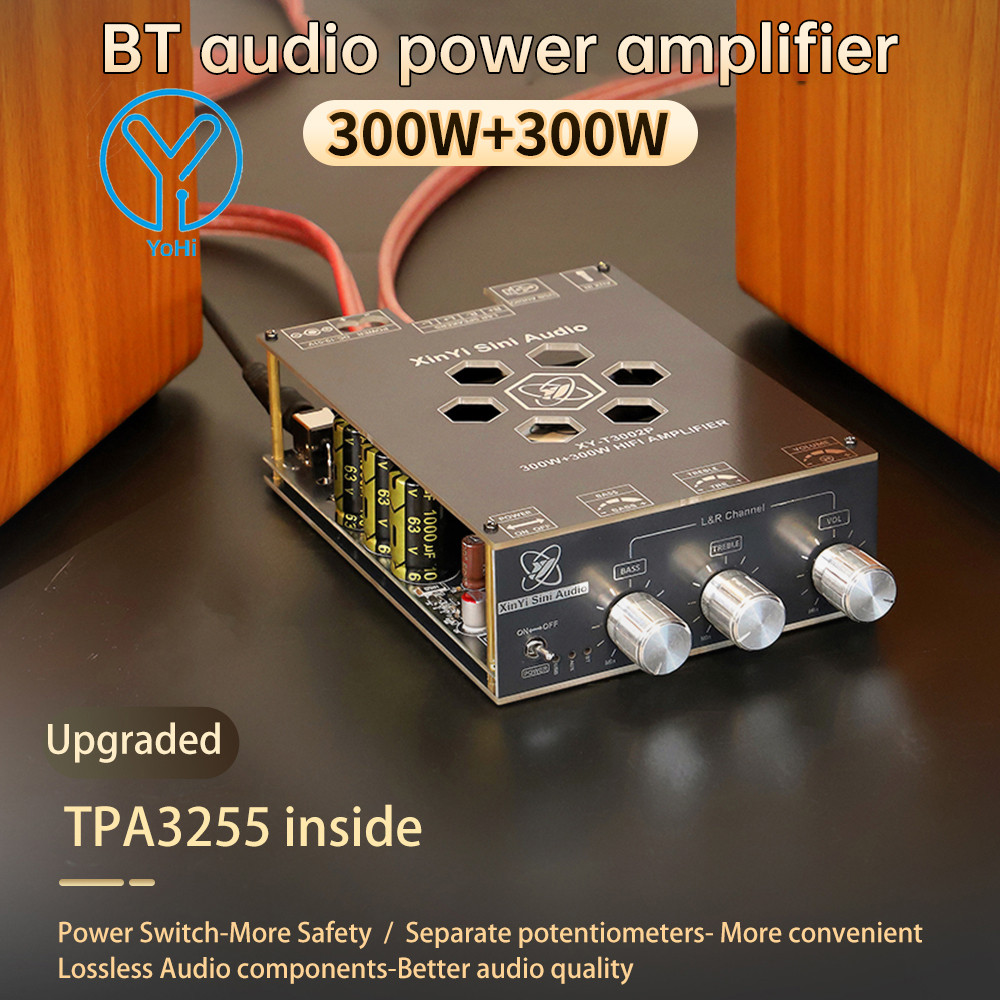 YoHi XY-T3002P รุ่นอัพเกรด 300W * 2 Bt เครื่องขยายเสียงดิจิตอลโมดูลปรับสูงและต่ําความถี่นําเข้า Tpa3