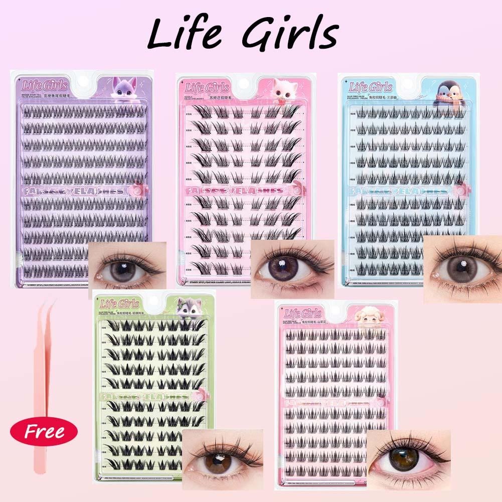 Life Girls กาวฟรีขนตาปลอม Sunflower Natural Segmented Eyelash Set False Lazy N7q1