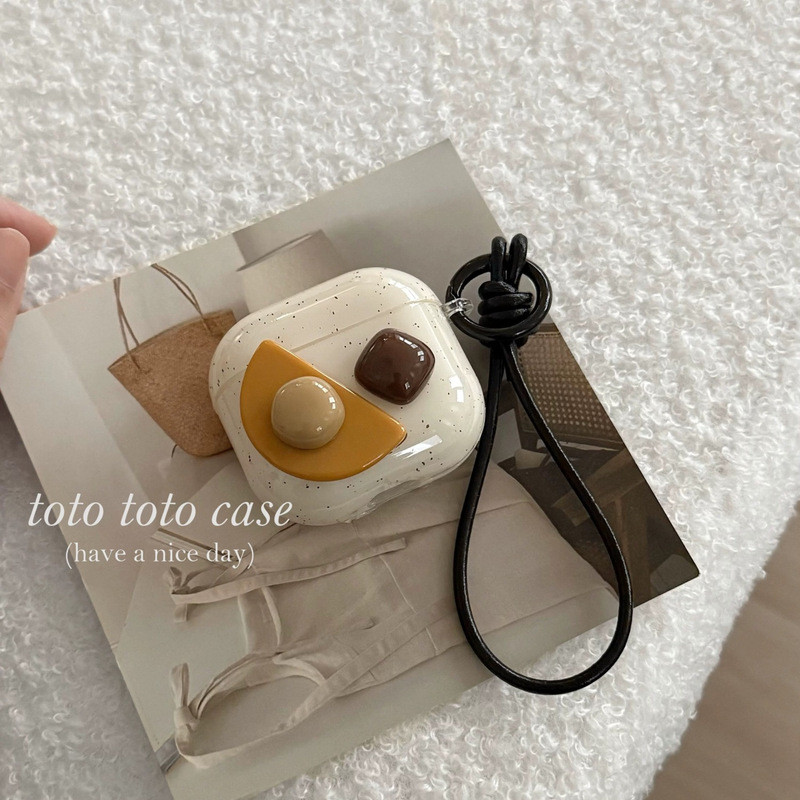 Niche Retro สีชานมสามมิติอัญมณี Splash Ink Airpods 4th Generation หูฟังเหมาะสําหรับ Apple 2nd Genera