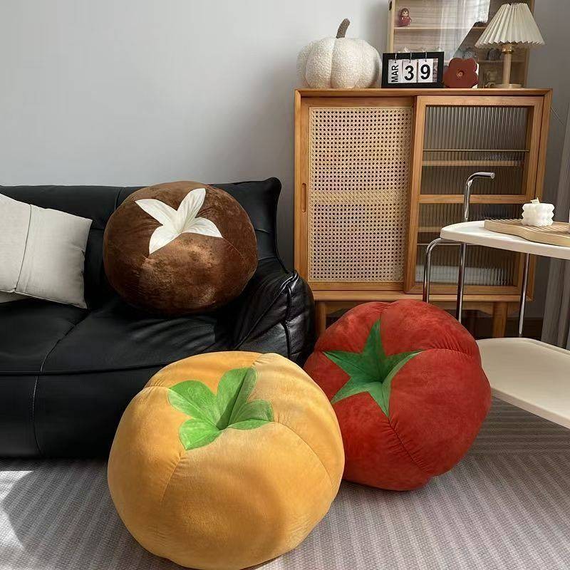 INS Lovely Soft Cute Mushroom Tomato Futon Cushion Bed Cushion for Leaning on Doll Pillow Lazy Livin