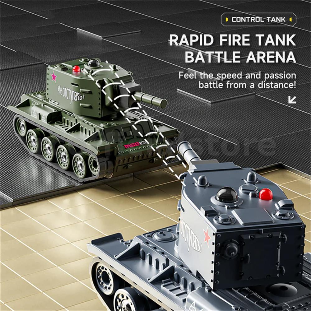 WANNENG BRRRRT 1/64 2.4G Mini RC ถังเดสก์ท็อปจําลอง Battle Tracked Proportional รีโมทคอนโทรล Shooting0 การต่อสู้อินฟราเรด 360° ป้อมปืน ไมโครทอย ราคา ถูกที่สุด ดีลบีเคเค แกลเลอรีภาพที่ 3