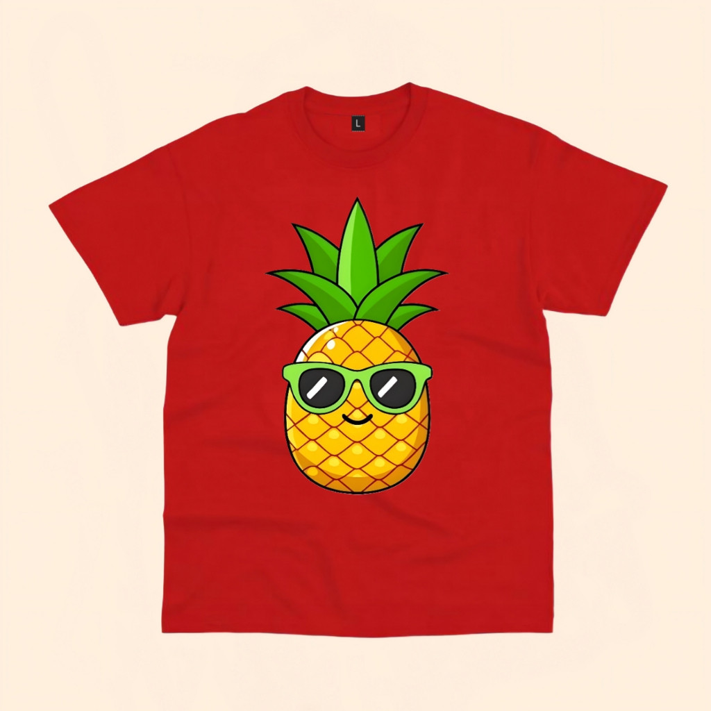 2025 เสื้อยืดเด็กพิมพ์ลายสับปะรดสกรีนชื่อฟรี รูปแบบผลไม้ Pineapple Children's T-shirt - รูปที่ 3