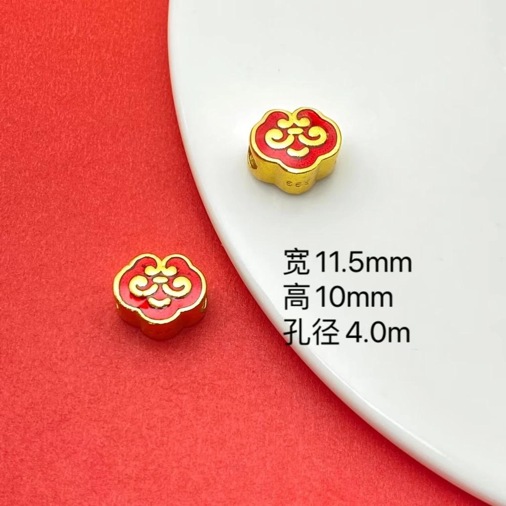 ลูกปัดตัวอักษร Love Ruyi Fu สำหรับเครื่องประดับ DIY สีเงินและสีทอง thumbnail 8
