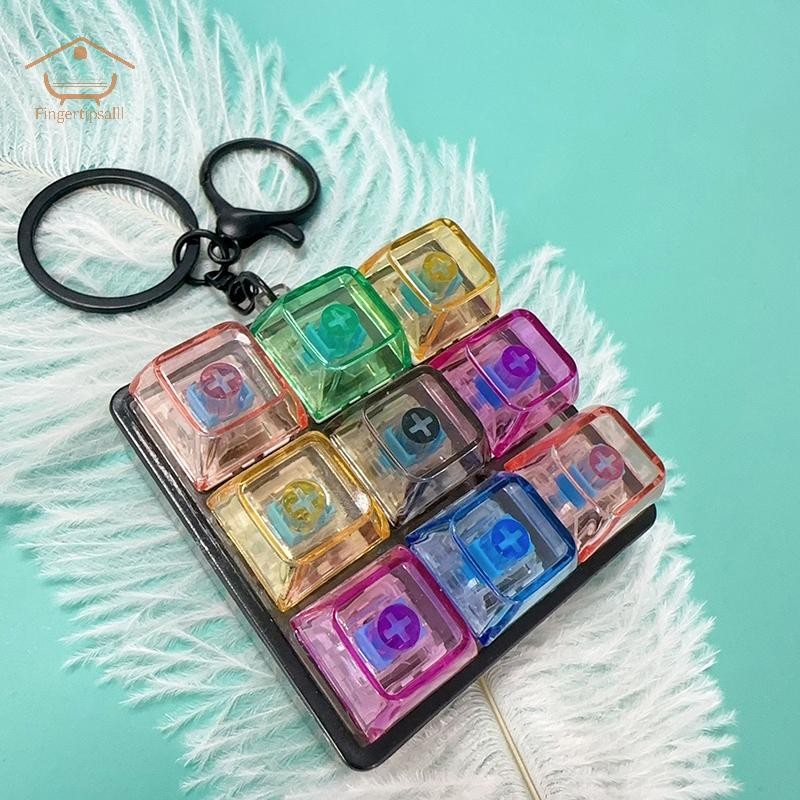 FIN 9 คีย์คีย์บอร์ด Keycaps พวงกุญแจ Anti-Anxiety Point Keycaps Party ความเครียดบรรเทา DIY Keycaps คีย์บอร์ดหมวก TH - รูปที่ 7