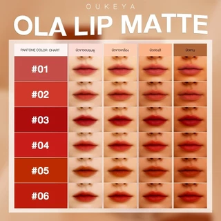 OUKEYA OLA LIP MATTE CREAM โอกิยะ โอล่า ลิปแมตต์ครีม เม็ดสีชัด กลบริมฝีปากคล้ำได้ ติดทนนาน