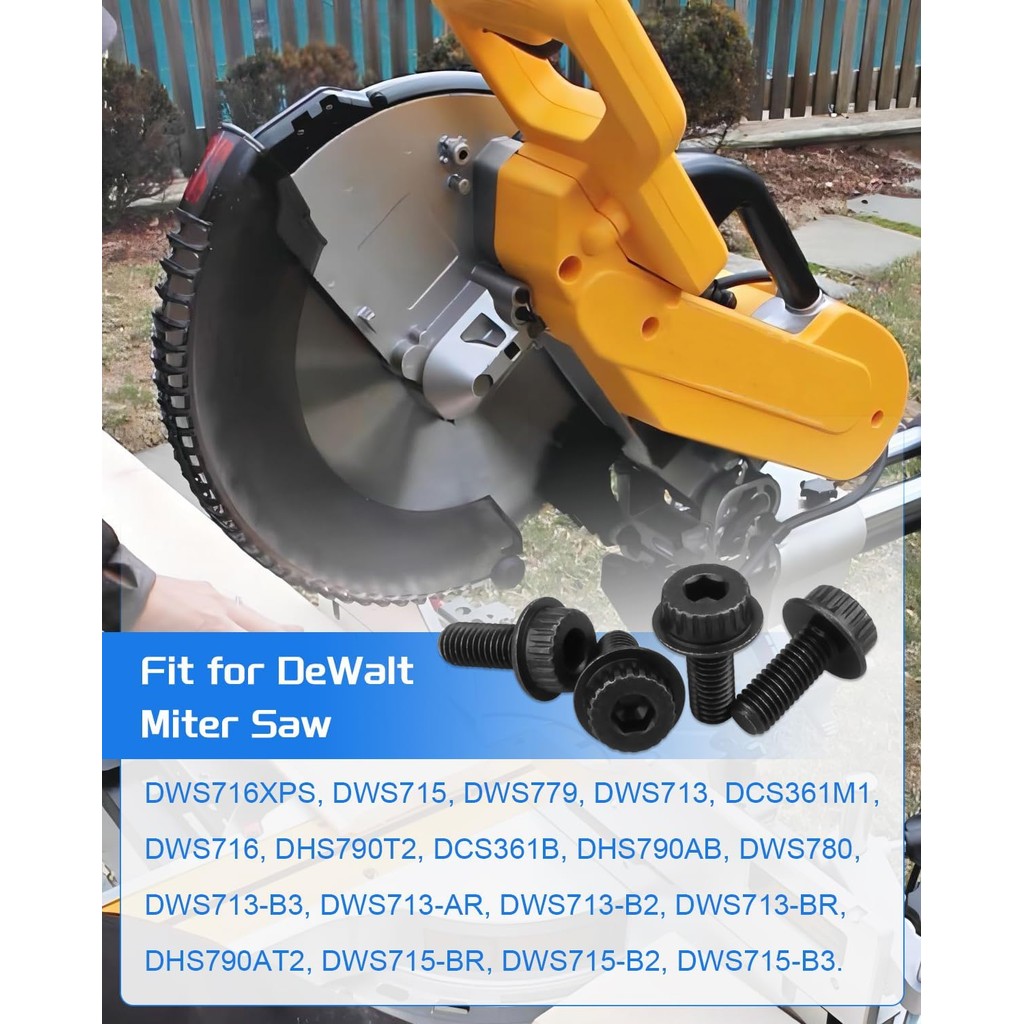 เอ็นเอ็น600011 ใบเลื่อย Miter Bolt สกรูสําหรับ DeWalt, สําหรับ DWS715 DWS780 DWS779 DWS713 DCS361B D