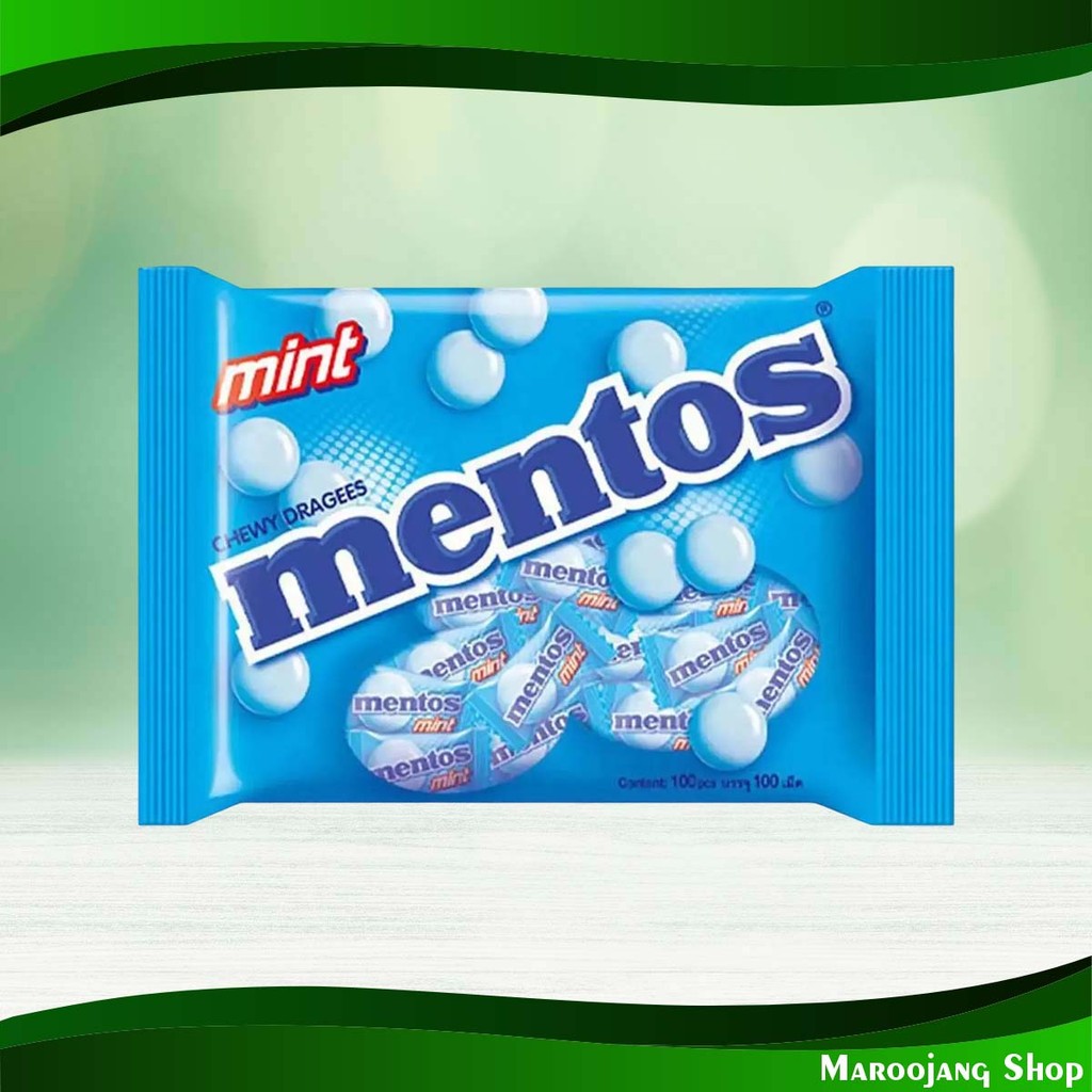 เมนทอส ลูกอมรสมินต์ เมนทอส 100 เม็ด Mentos Mint Flavored Candy Mentos