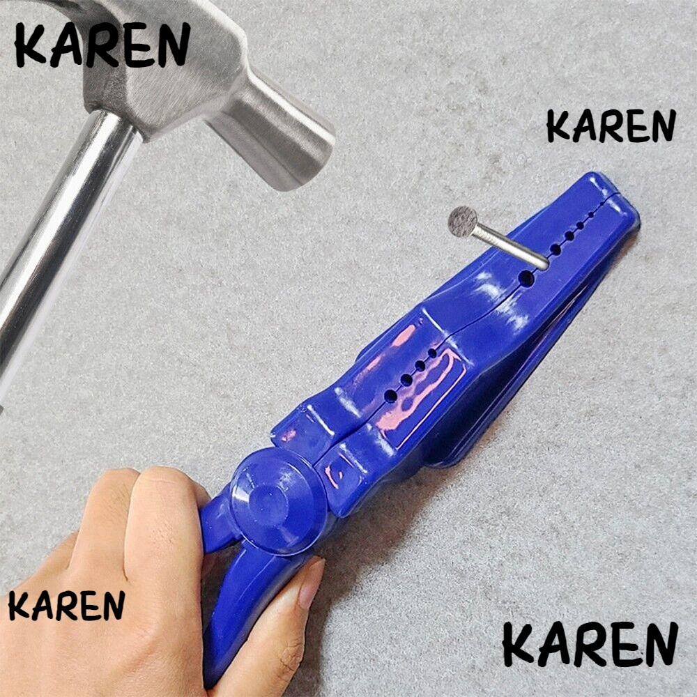 KARENGOODS คีมตอกตะปู อุปกรณ์ป้องกันแบบพกพา เครื่องมือมือ ช่างไฟฟ้าก่อสร้าง งานไม้ ที่วางเล็บ เครื่องมือ