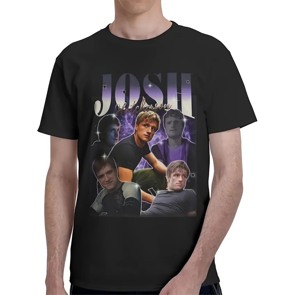 KATUN Josh Hutcherson เสื้อยืดผู้ชาย, ผ้าฝ้ายยืดหยุ่น 220 แกรม, แขนสั้น, ลายนักแสดงยอดนิยม