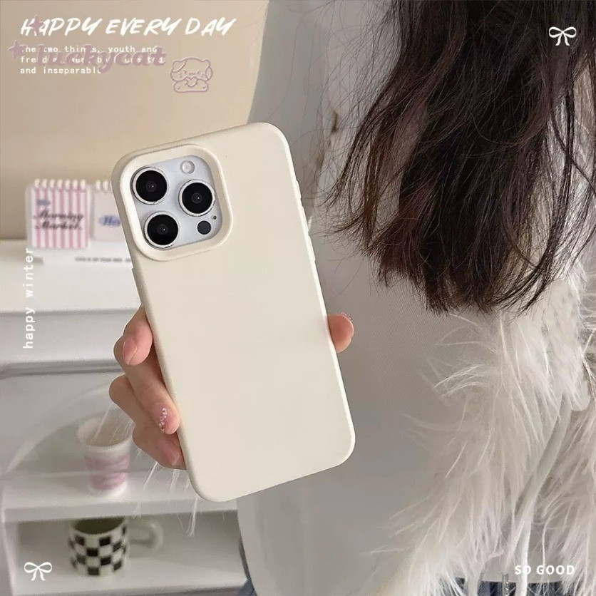 เข้ากันได้กับ iPhone 16 15 14 13 12 11 Pro Max เคสโทรศัพท์ Simple Ins สีลูกกวาดคู่ฝาหลังแบบนุ่ม - รูปที่ 3