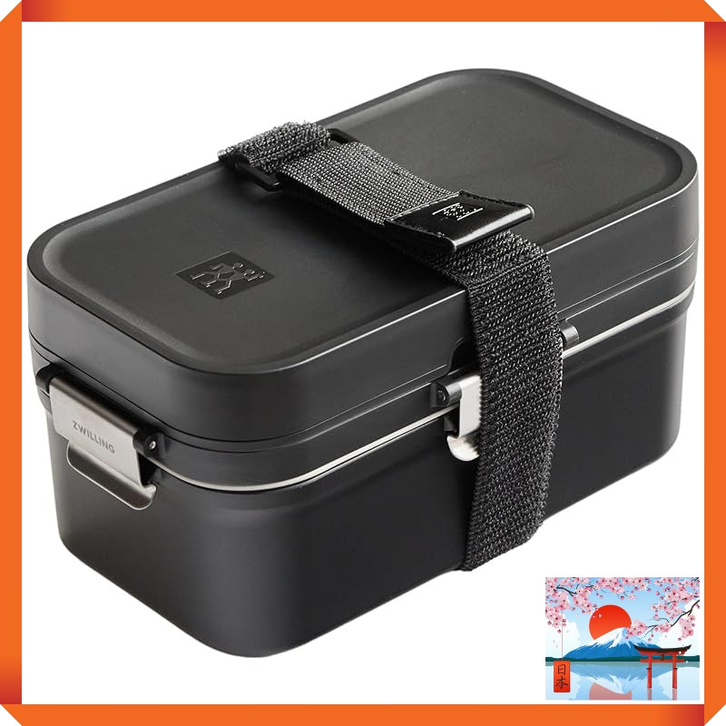 ZWILLING "Fresh & Save Vacuum Lunch Box Black" - Bento Box with Cutlery and Sauce Containers, Airtig