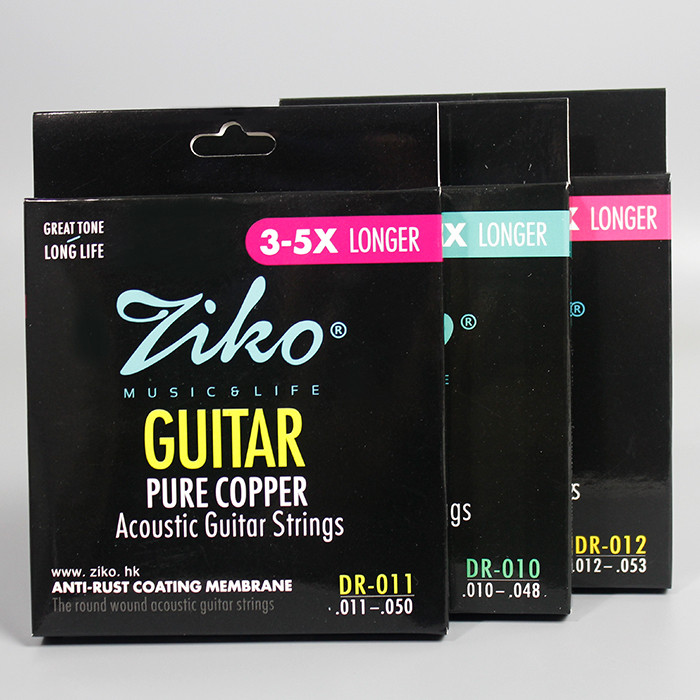 Ziko Leo สายกีตาร์โปร่ง DP DCZ DR DPP Strings ชุดสายกีตาร์อะคูสติกฟอสฟอรัสทองแดงเคลือบทองเหลือง