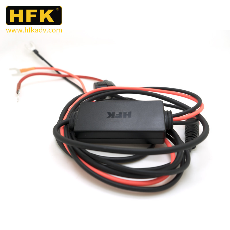 HFK HM601/HM801P เครื่องบันทึกการขับขี่รถจักรยานยนต์ ACC การเชื่อมต่อโฮสต์สายแปลงแหล่งจ่ายไฟ HFK อุป