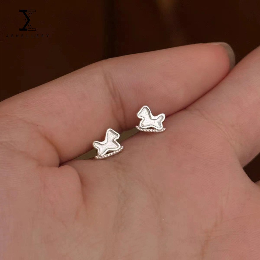 เครื่องประดับเงินสเตอร์ลิง 100% S999 ต่างหูแฟชั่นน่ารัก แบบ Turnbuckle