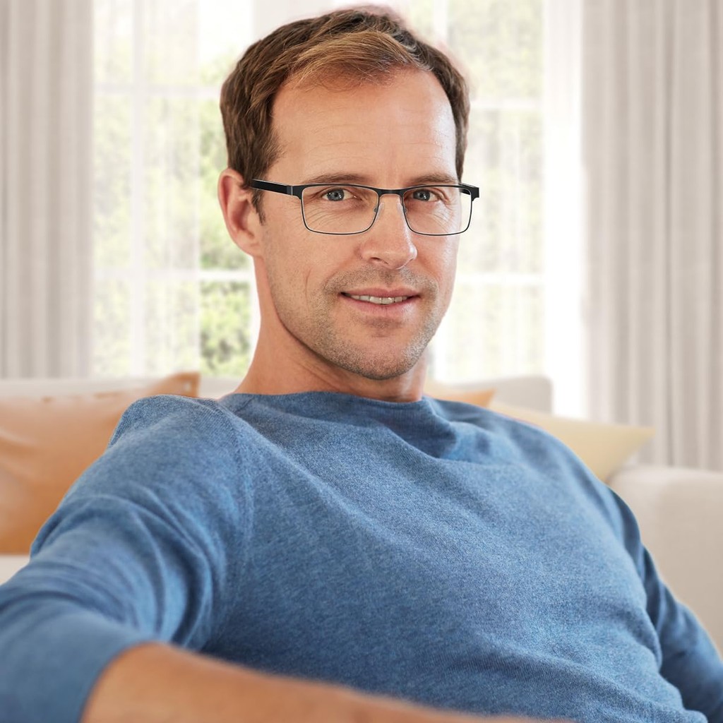 อายเซดาร์ 3-แพ็คแว่นอ่านหนังสือสําหรับผู้ชายแสงสีฟ้าปิดกั้นโลหะเต็มกรอบสี่เหลี่ยมผืนผ้าปรับวัดฤดูใบไ