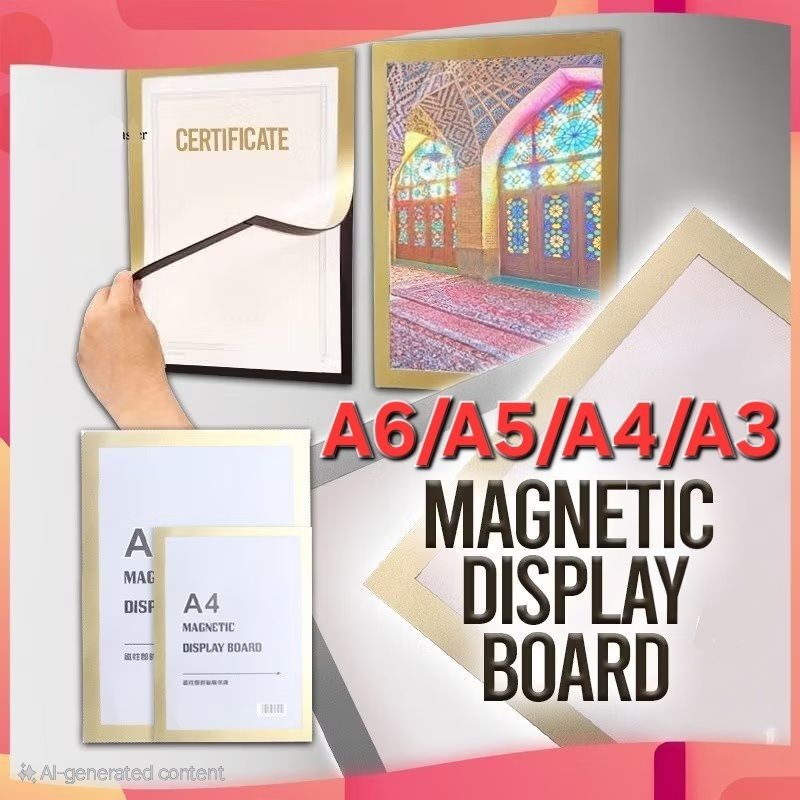 Magnetic Display Board Wall Stick Frame A6/A5/A4/A3
